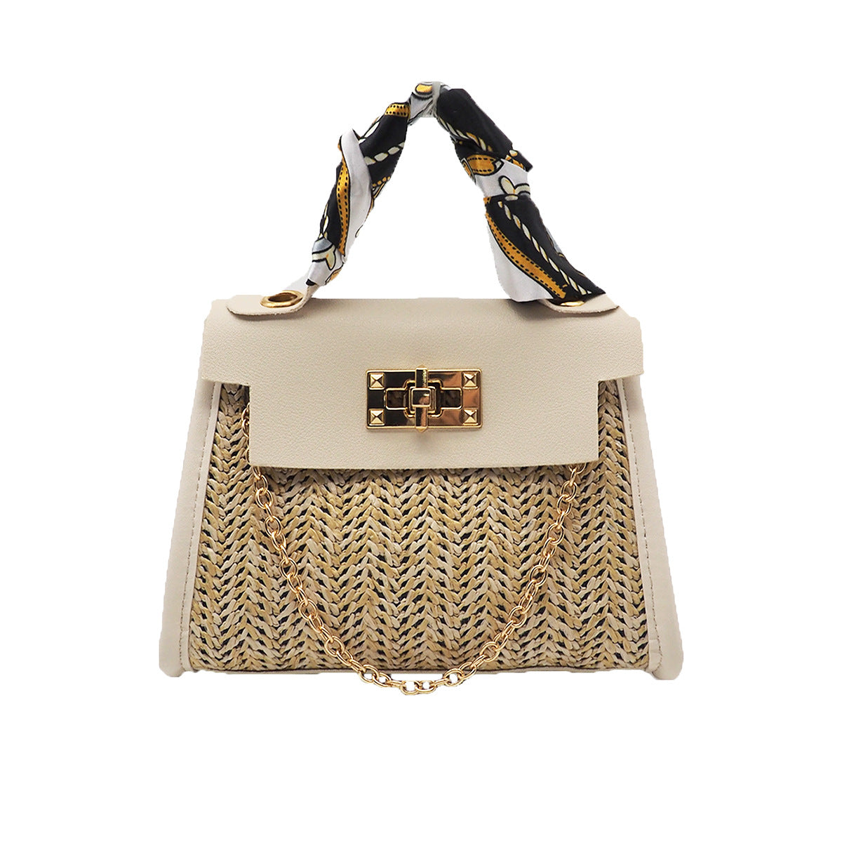 Girl's Bag Pastoral Style Woven Bag Portable Straw Woven Bag Fashion Messenger Bag