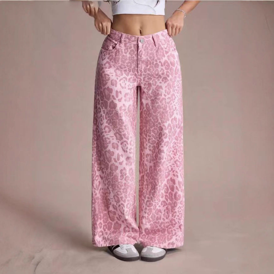 Female Loose Fit Straight Loose Wide Leg Jeans