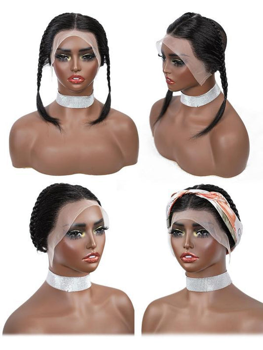 10 Inch Human Hair Lace Frontal Pre Braided Wig Glues