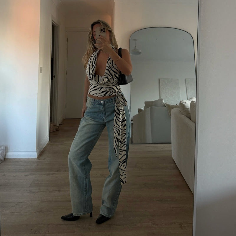 V-neck Hot Girl Trendy Wild Vest Fashion Halter Top