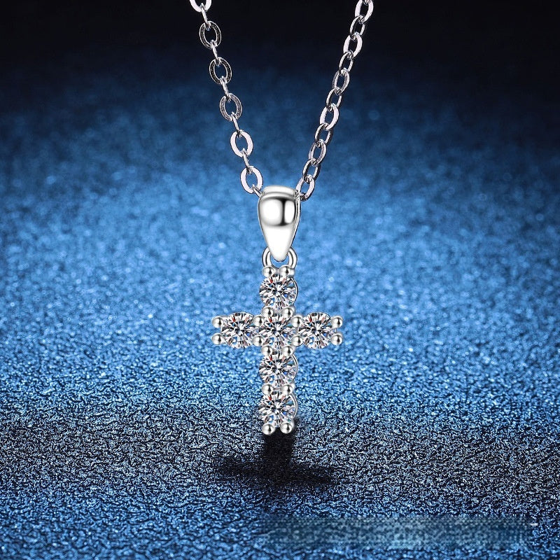 Womens Versatile All-Matching Minimalist Necklace With Full Diamond Setting