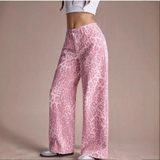 Female Loose Fit Straight Loose Wide Leg Jeans