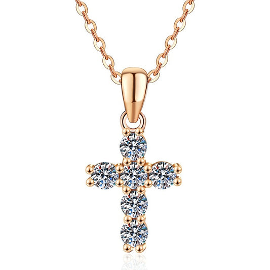 Womens Versatile All-Matching Minimalist Necklace With Full Diamond Setting