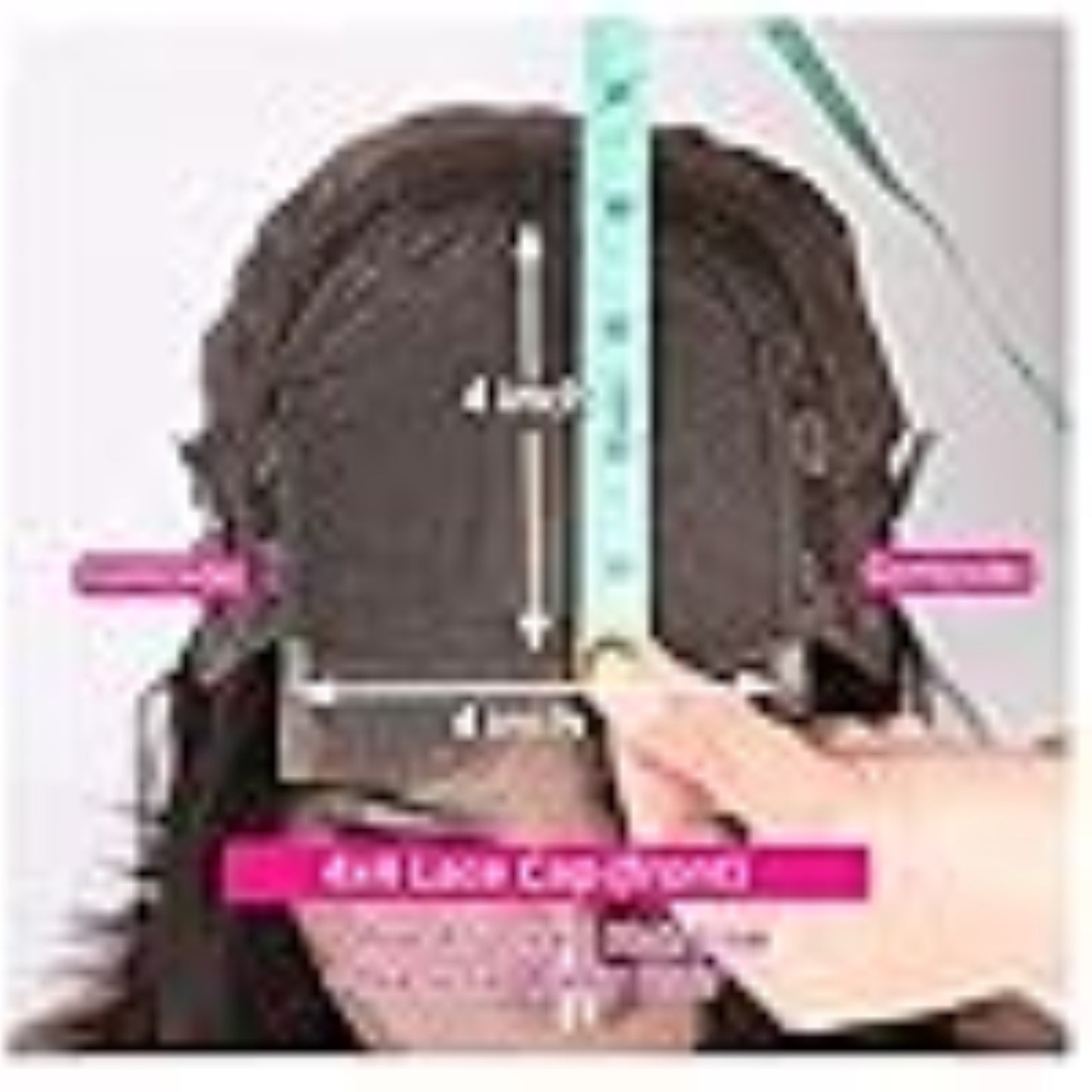 4x4 Lace Closure Human Hair Wig, Body Wave Wig In Natural Color, 150 Percent Density