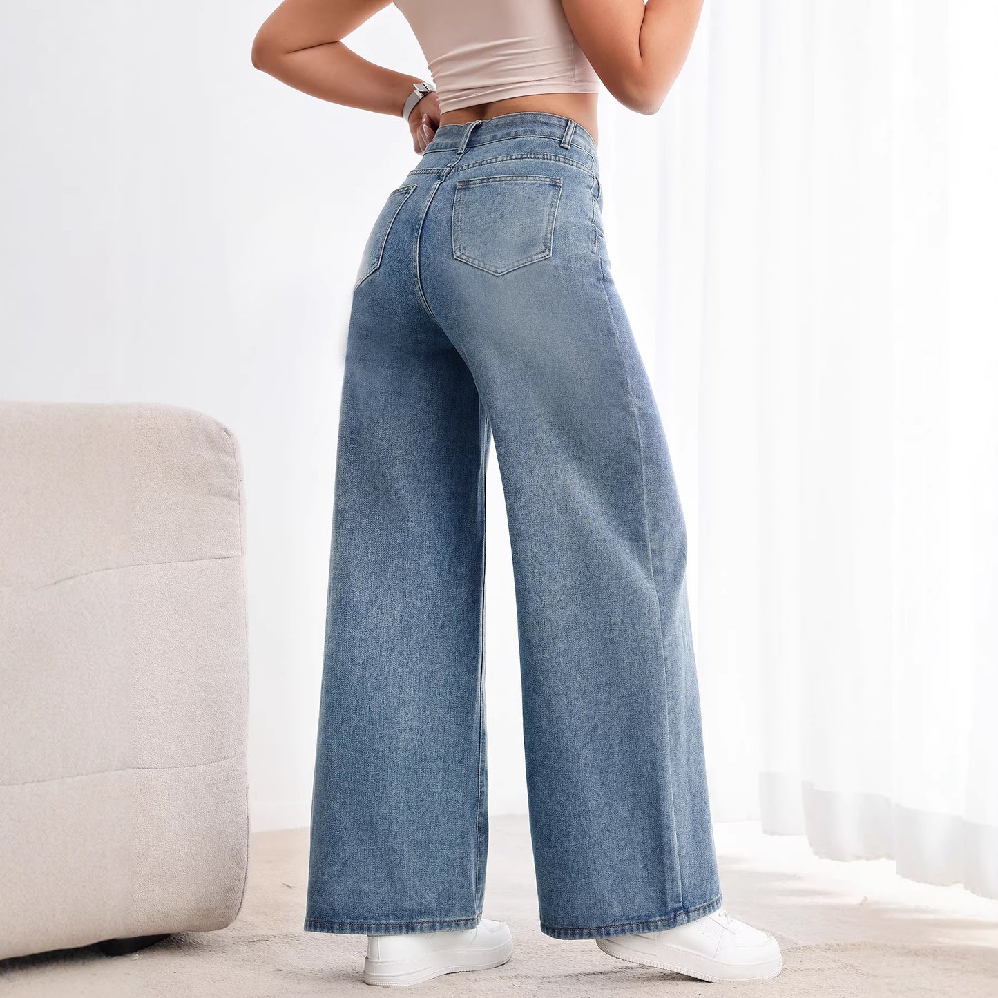 Women's American-style Retro Wide Leg Jeans