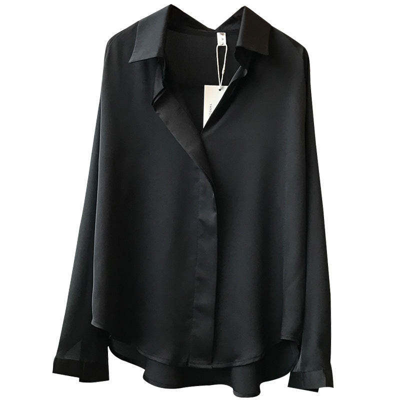 Loose satin shirt