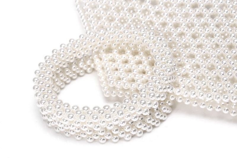 Pearl Bag Women Crossbody Woven Bag Handmade Bag All-Match Handbag