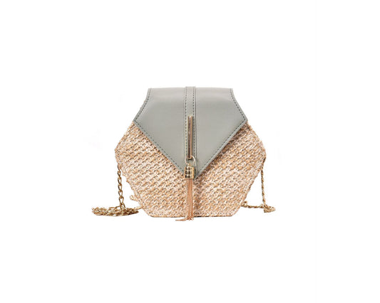 Small Bag Western Style Straw Woven Bag Texture Chain Bag Female Bag