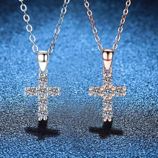 Womens Versatile All-Matching Minimalist Necklace With Full Diamond Setting