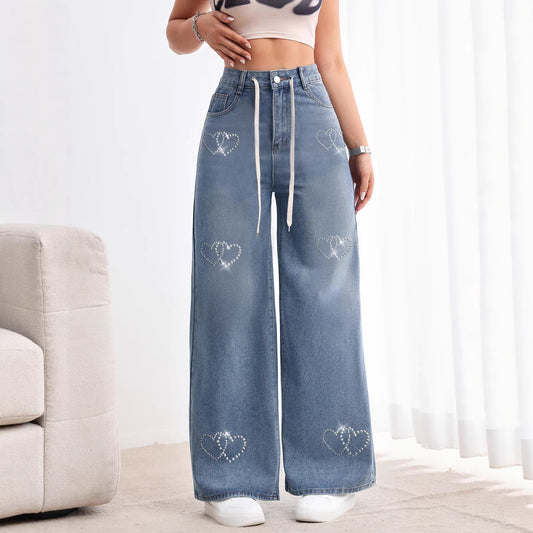 Women's American-style Retro Wide Leg Jeans