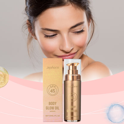 Copper Colored Coconut Protective Glitter Body Oil