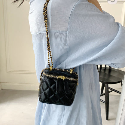 Lingge Chain Bucket Bag Women Fashion Messenger Bag High Sense Shoulder Bag