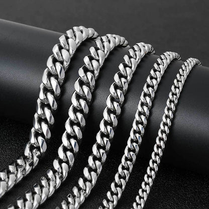 Hip Hop Stainless Steel Necklace Dragon Head Buckle Round Grinding Encryption