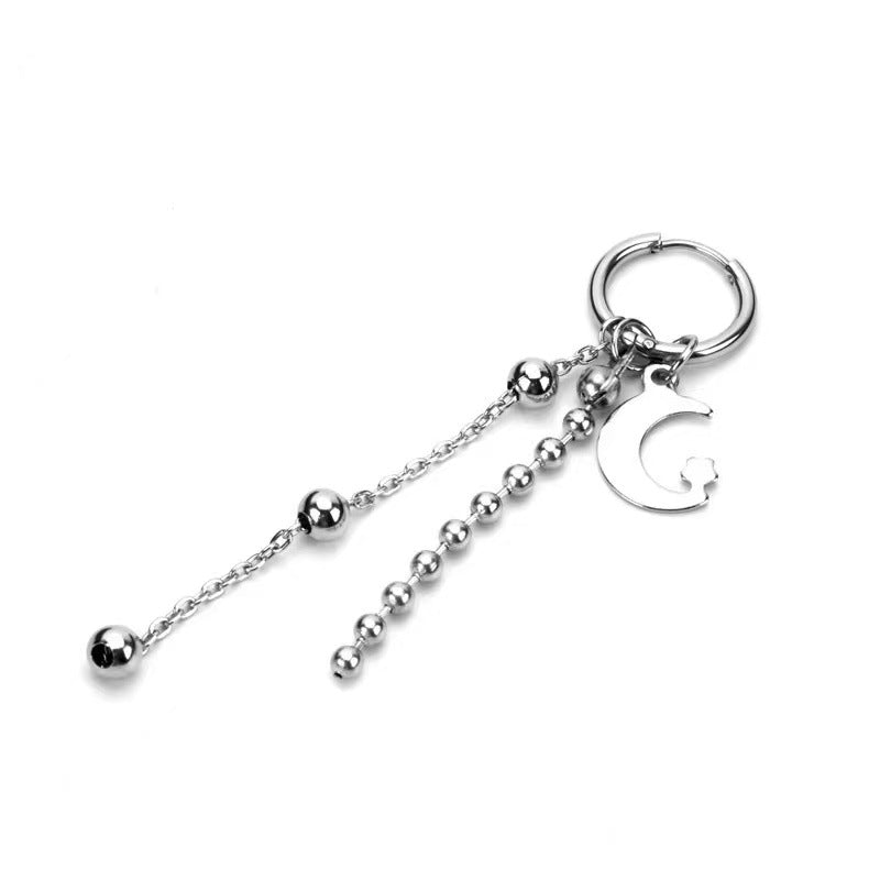 Mens Premium Personalized Stainless Steel Cross Chain Tassel Long Ear Cuff