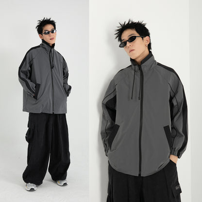 Casual retro loose contrast jacket