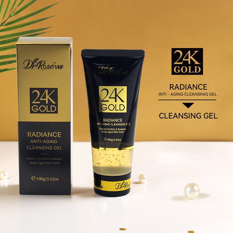 OEM ODM Private Label 24k Gold Foaming Face Gel-in-Oil Fragrance & Soap-Free Cleansing Soothing Oil Facial Cleanser