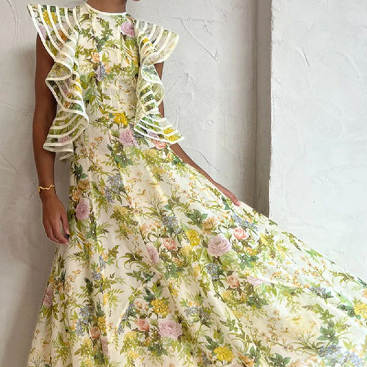 Fashion Sexy Backless Print Dress