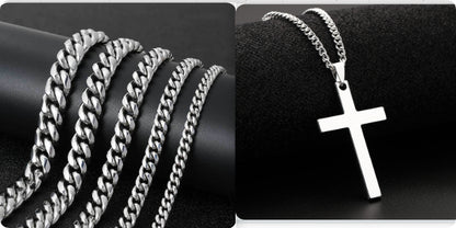Hip Hop Stainless Steel Necklace Dragon Head Buckle Round Grinding Encryption