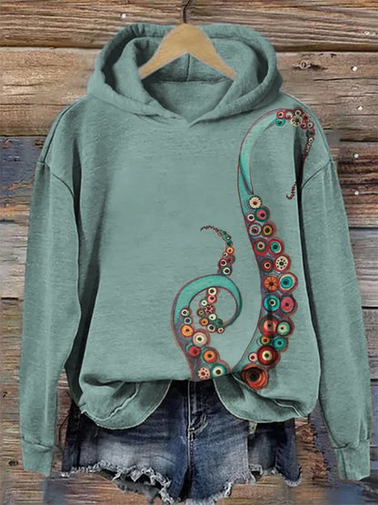 Womens Floral-print Long-sleeve Top