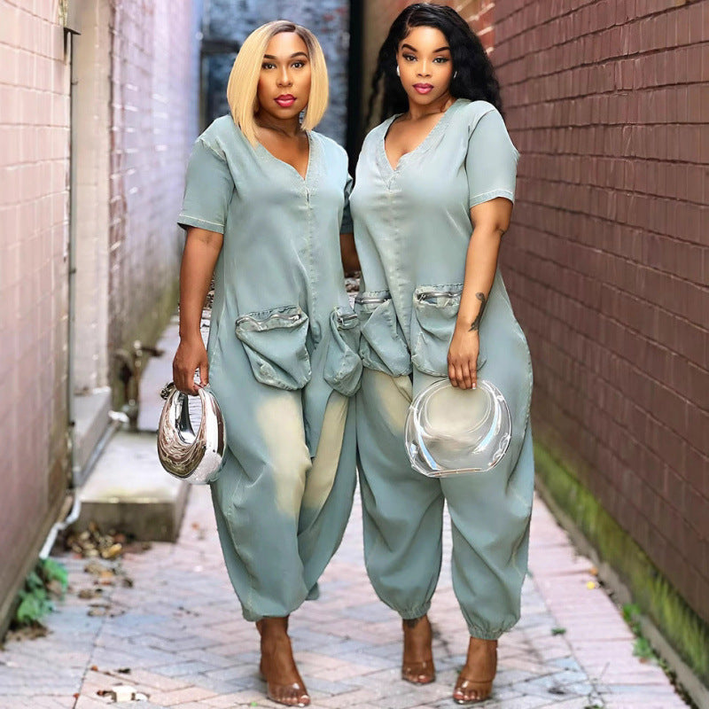 Women's Loose Crotch Jumpsuit Retro Personality