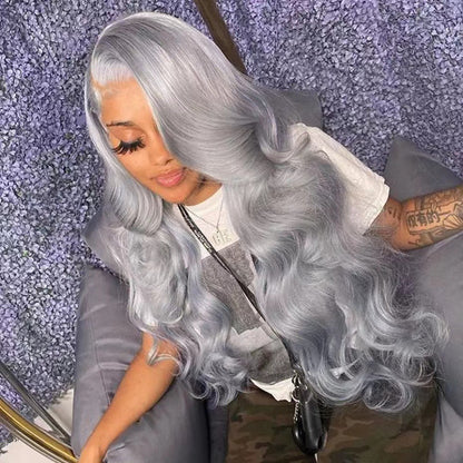 Front Lace New Long Curly Hair Lace Big Wave Multi-color Wig