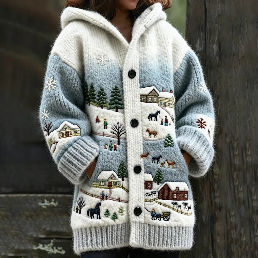 Womens Printed Casual Sweatshirt Jacket