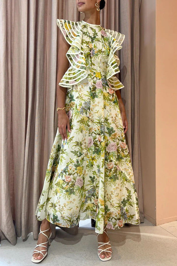 Fashion Sexy Backless Print Dress