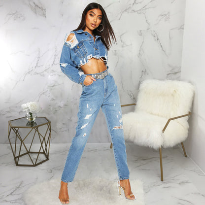 Women's Jacket Cropped Denim Top