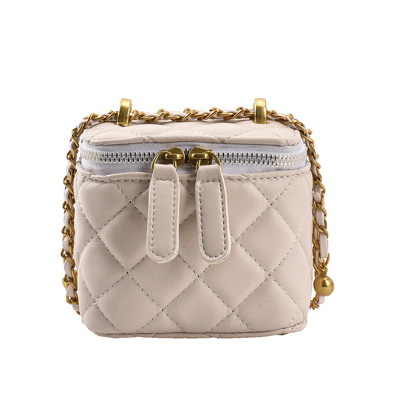 Lingge Chain Bucket Bag Women Fashion Messenger Bag High Sense Shoulder Bag