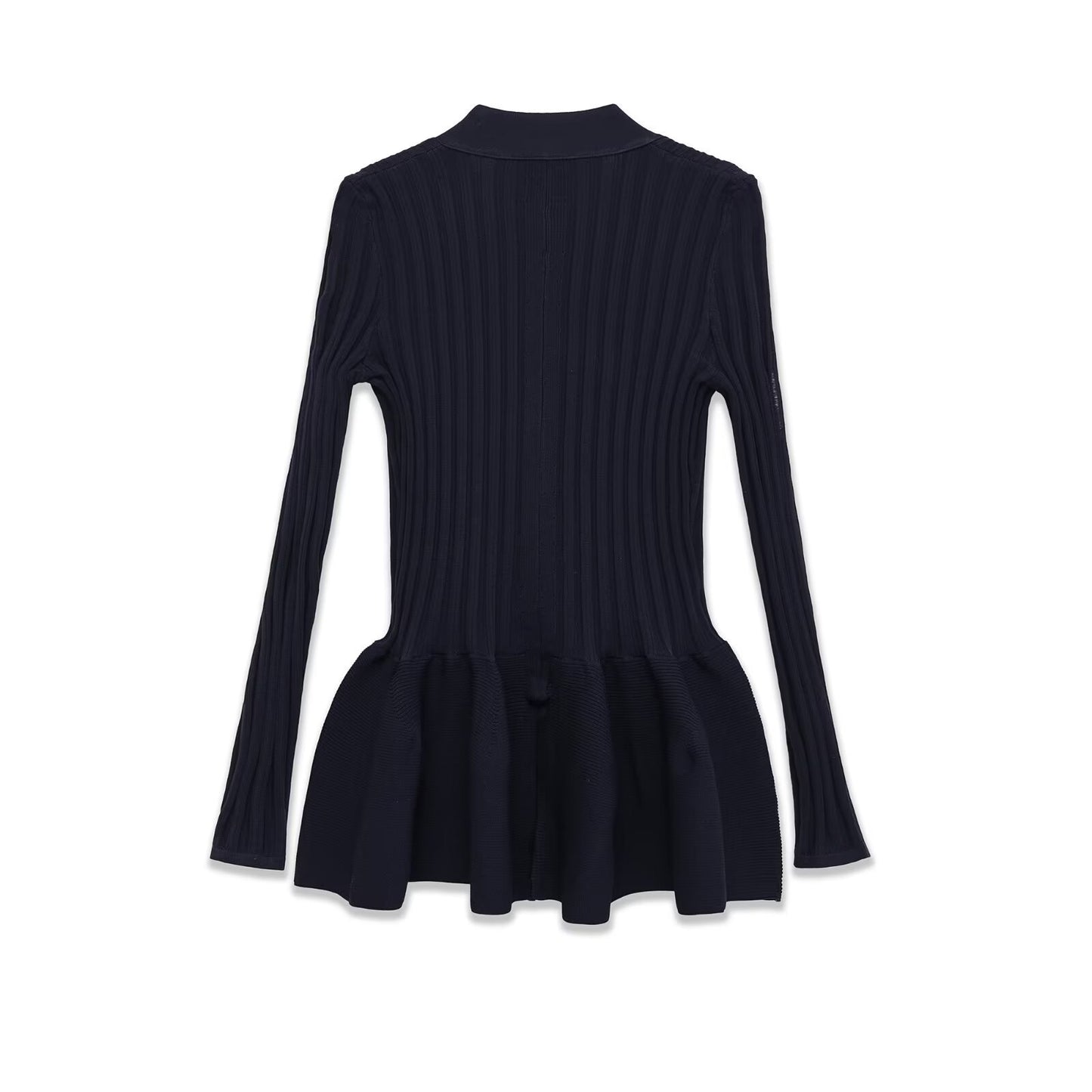 European And American-style Instagram-worthy Floral Blue Knitted Cardigan Dress