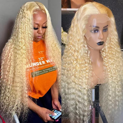 Long Curly Hair Front Lace Full Head Wig