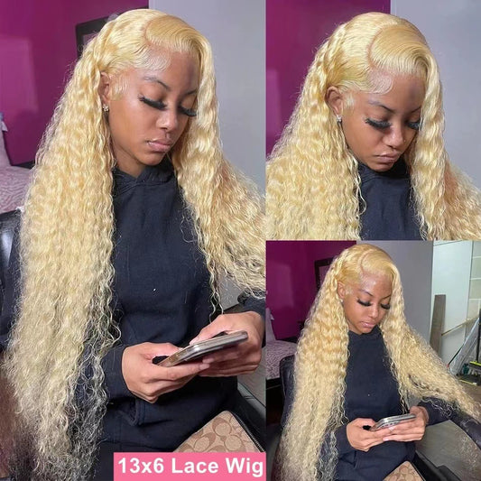 Long Curly Hair Front Lace Full Head Wig