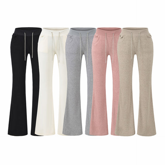 Adorned With Beaded Chains Flared Casual Trousers