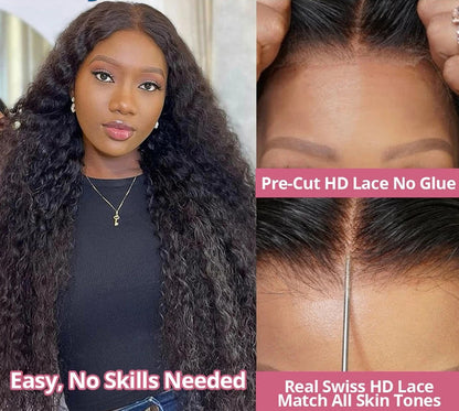 Water-wave Lace Wigs Made From Glue-free Authentic Peruvian Human Hair